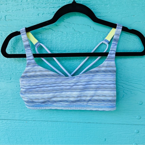 LULULEMON FREE TO BE YOGA SPORTS BRA PURPLE CHARTREUSE SIZE 8 - Picture 4 of 5